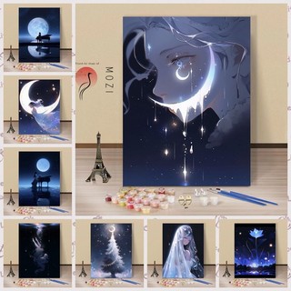 MOZI✨30 * 40cm / 40 * 50cm Phong cảnh đẹp tranh tô màu theo số tranh số hóa tranh sơn dầu số hoáCô Gái Phong Cảnh Kỹ Thuật Số Tranh Vẽ Tay Tự Làm Tranh Kỹ Thuật Số Làm Đầy Tranh Sơn Màu Tranh Vẽ Tranh Tùy Chỉnh Tranh Sơn Dầu Tranh Trang Trí Phòng Tranh