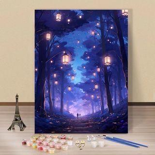 MOZI✨30 * 40cm / 40 * 50cm phong cảnh rừng tranh tô màu theo số tranh số hóa tranh sơn dầu số hoá
