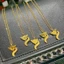 Vòng cổ nữ làm bằng titan cao cấp không gỉ mạ vàng 24k thiết kế mặt hồ ly phun cát lấp lánh quyến rũ sang trọng