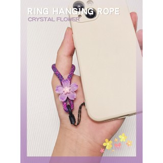 Vòng buộc điện thoại/móc khóa/tai nghe/đĩa U họa tiết năm cánh, dây ngắn buộc ngón tay