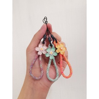 Vòng buộc điện thoại/móc khóa/tai nghe/đĩa U họa tiết năm cánh, dây ngắn buộc ngón tay