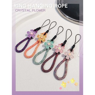 Vòng buộc điện thoại/móc khóa/tai nghe/đĩa U họa tiết năm cánh, dây ngắn buộc ngón tay