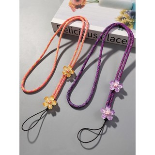 Dây Điện Thoại Di Động Có Thể Điều Chỉnh Cổ Treo Dây Dài Họa Tiết Màu Dây Dài Năm Cánh Hoa Dây Dài Thích Hợp Cho Vỏ Điện Thoại Di Động Móc Khóa Đĩa U