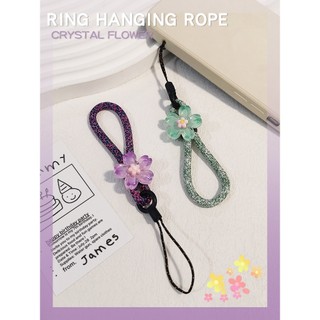 Vòng buộc điện thoại/móc khóa/tai nghe/đĩa U họa tiết năm cánh, dây ngắn buộc ngón tay