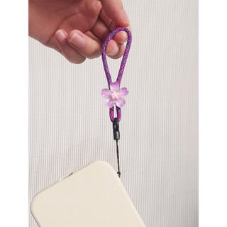 Vòng buộc điện thoại/móc khóa/tai nghe/đĩa U họa tiết năm cánh, dây ngắn buộc ngón tay