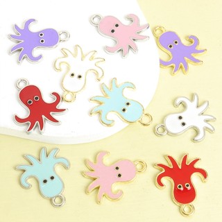 10 Chiếc Dễ Thương Nhiều Màu Sắc Đại Dương Bạch Tuộc Men Quyến Rũ Hoạt Hình Mặt Dây Động Vật Biển Cho Đi Biển Kỳ Nghỉ Trang Sức Làm - Hoàn Hảo Cho DIY Hợp Thời Trang Vòng Cổ Vòng Tay Vòng Chân Bông Tai Móc Khóa