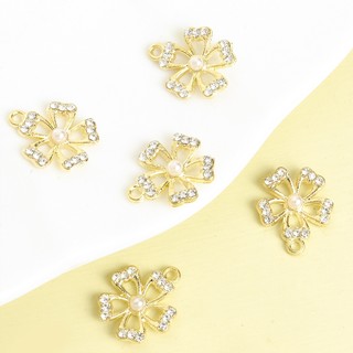 10 Chiếc Quyến Rũ Hoa Rỗng Tinh Tế Với Ngọc Trai Giả & Kim Cương Giả Sáng Bóng Cho DIY Đám Cưới Hàng Ngày Tính Khí Thanh Lịch Trang Sức Vòng Cổ Nữ Bông Tai Mặt Dây Hoa Năm Cánh