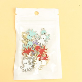 10 Chiếc Dễ Thương Nhiều Màu Sắc Đại Dương Bạch Tuộc Men Quyến Rũ Hoạt Hình Mặt Dây Động Vật Biển Cho Đi Biển Kỳ Nghỉ Trang Sức Làm - Hoàn Hảo Cho DIY Hợp Thời Trang Vòng Cổ Vòng Tay Vòng Chân Bông Tai Móc Khóa