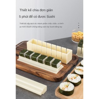 Khuôn nhựa làm cơm cuộn sushi kimbap hình tròn, hình vuông, trái tim【Chiosala12】