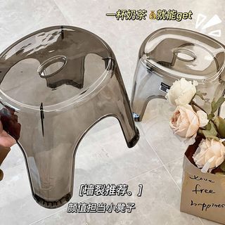 Ghế Đẩu Nhựa Acrylic Trong Suốt Dày Dặn Chống Trượt Tiện Dụng Cho Gia Đình Stool 【Chiosala12】 30x25x21cm