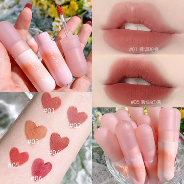 Mking PRETTY Mật Ong Cam Hồng Đào Đậu Cát Đỏ Nâu Mờ Nhung Sương Son Bóng Nữ Son Môi Bùn