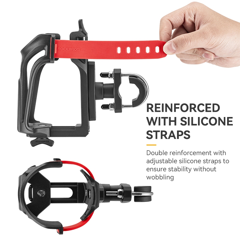 Rockbros Xe Máy Bình Nước Giá Đỡ Xe Đạp Leo Núi Xe Đạp Đường Bộ Có Thể Điều Chỉnh Chiều Rộng 360° Bộ ổn định chống sốc xoay có thể tháo rời