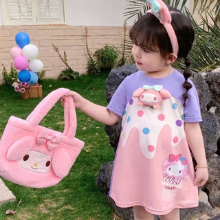 Đầm Thun Ba Chiều Họa Tiết Hoạt Hình Chấm Bi Nhiều Màu Thời Trang Mùa Hè Cho Bé Gái