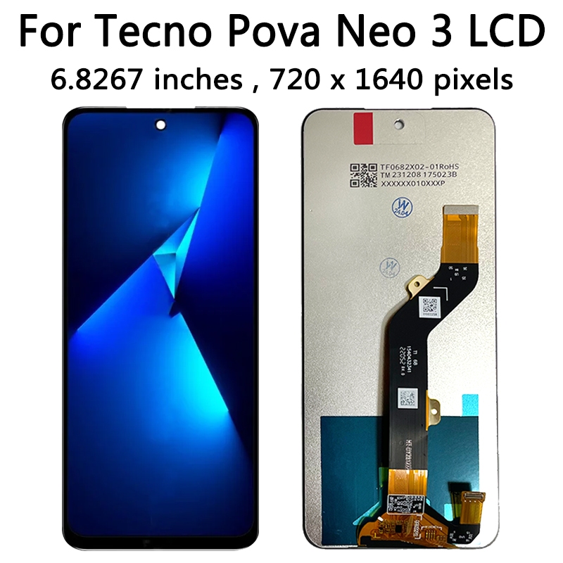Màn Hình LCD 6,82 "Cho Infinix Tecno Pova Neo 3 LCD LH6n Màn Hình Hiển Thị Bộ Số Hóa Cảm Ứng