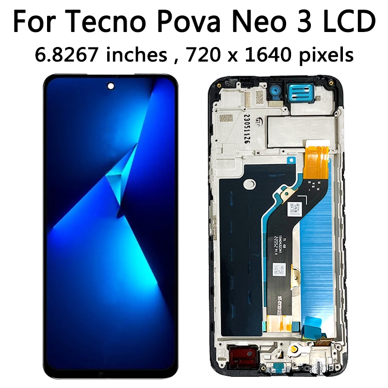Màn Hình LCD 6,82 "Cho Infinix Tecno Pova Neo 3 LCD LH6n Màn Hình Hiển Thị Bộ Số Hóa Cảm Ứng