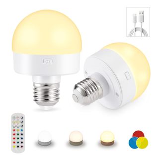 AIMI Bóng CÓ THỂ SẠC RGB CÓ THỂ TỪ XA CHO PIN TƯỜNG CÓ THỂ SẠC ĐIỆN E26 ĐÈN ĐÊM DIMMING