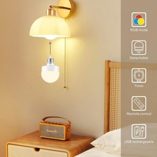 AIMI Bóng CÓ THỂ SẠC RGB CÓ THỂ TỪ XA CHO PIN TƯỜNG CÓ THỂ SẠC ĐIỆN E26 ĐÈN ĐÊM DIMMING