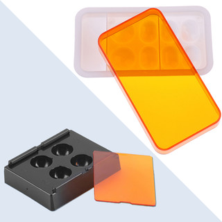 4/8 Lỗ Nha Khoa Nhựa Bóng Đèn Hộp Bảo Quản Bảng Có Nắp Nha Khoa Veneer Hộp Phối Composite Hood Ốp Lưng Bóng Dụng Cụ