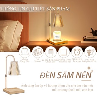 Canmeijia Đèn nến hương liệu Led Đèn bàn Led có thể điều chỉnh độ sáng 220V Đèn sáp nóng chảy với bóng đèn GU10 Đèn bàn cắm EU / Mỹ để trang trí phòng Quà tặng phòng ngủ