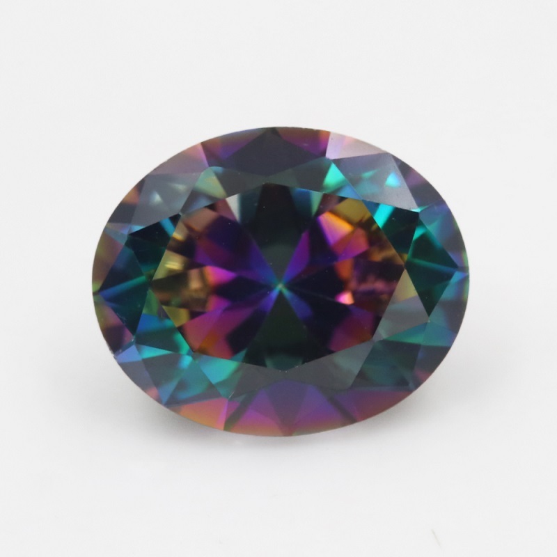 Hình Bầu Dục Cắt Mạ Màu Rời Đá Cubic Zirconia 3x5mm ~ 10x12mm Multiolor CZ Đá Quý Tổng Hợp Cho Trang Sức DIY