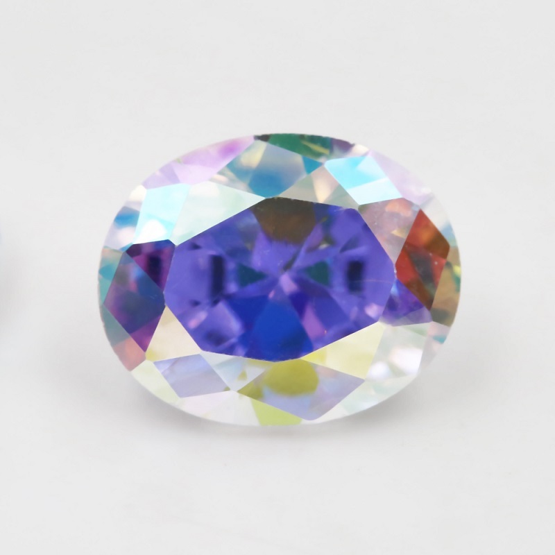 Hình Bầu Dục Cắt Mạ Màu Rời Đá Cubic Zirconia 3x5mm ~ 10x12mm Multiolor CZ Đá Quý Tổng Hợp Cho Trang Sức DIY