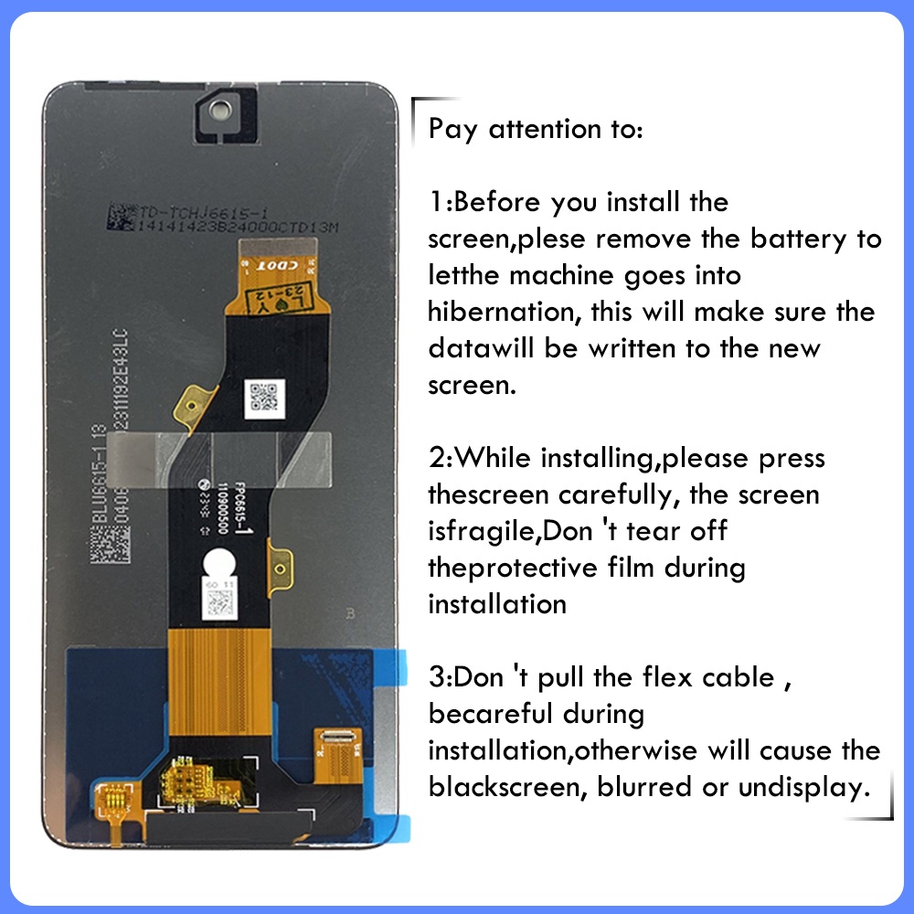 Dành cho Tecno Spark Go 2024 BG6 Màn hình LCD Bộ số hóa màn hình cảm ứng có khung lắp ráp cho Spark Go 2024