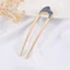 Simple Hair Fork Cùng kim loại Hair Trâm Vỏ Giấy Chải Tóc In Lưới Đỏ Cùng U Hợp Kim Hair Fork Sắt