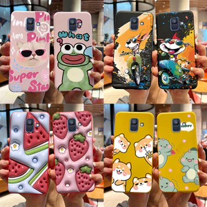 Dành Cho Samsung Galaxy A6 (2018) Ốp Lưng Thời Trang Họa Tiết Cặp Đôi Dễ Thương Vỏ Silicon Mềm Cho Samsung A6 (2018) A600F A600A A600G