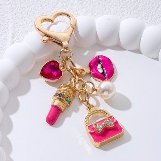 Đẹp Hoa Hồng Đỏ Túi Trái Tim Miệng Men Móc Khóa Hoạt Hình Dễ Thương Quà Tặng Cho Nữ Cô Gái Handmade Trang Trí Bộ Trang Sức