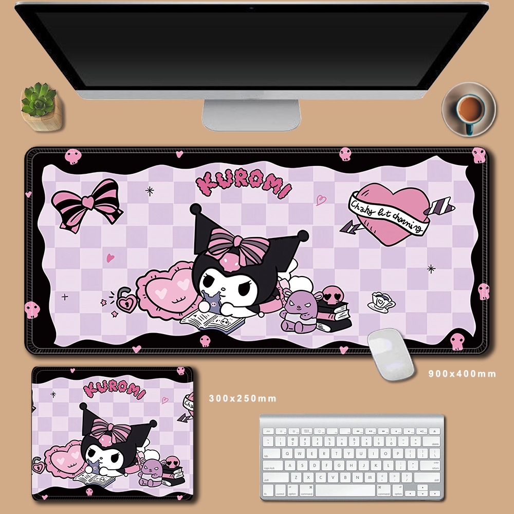Sanrio Cinnamoroll Kuromi Mymelody Pochacco Bàn Thảm Vải Để Bàn Hoạt Hình Trẻ Em Để Bàn Bảo Vệ Và Chống Trượt Mousepad Dễ Thương Lớn 900x400x3mm