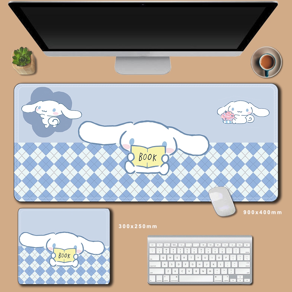 Sanrio Cinnamoroll Kuromi Mymelody Pochacco Bàn Thảm Vải Để Bàn Hoạt Hình Trẻ Em Để Bàn Bảo Vệ Và Chống Trượt Mousepad Dễ Thương Lớn 900x400x3mm