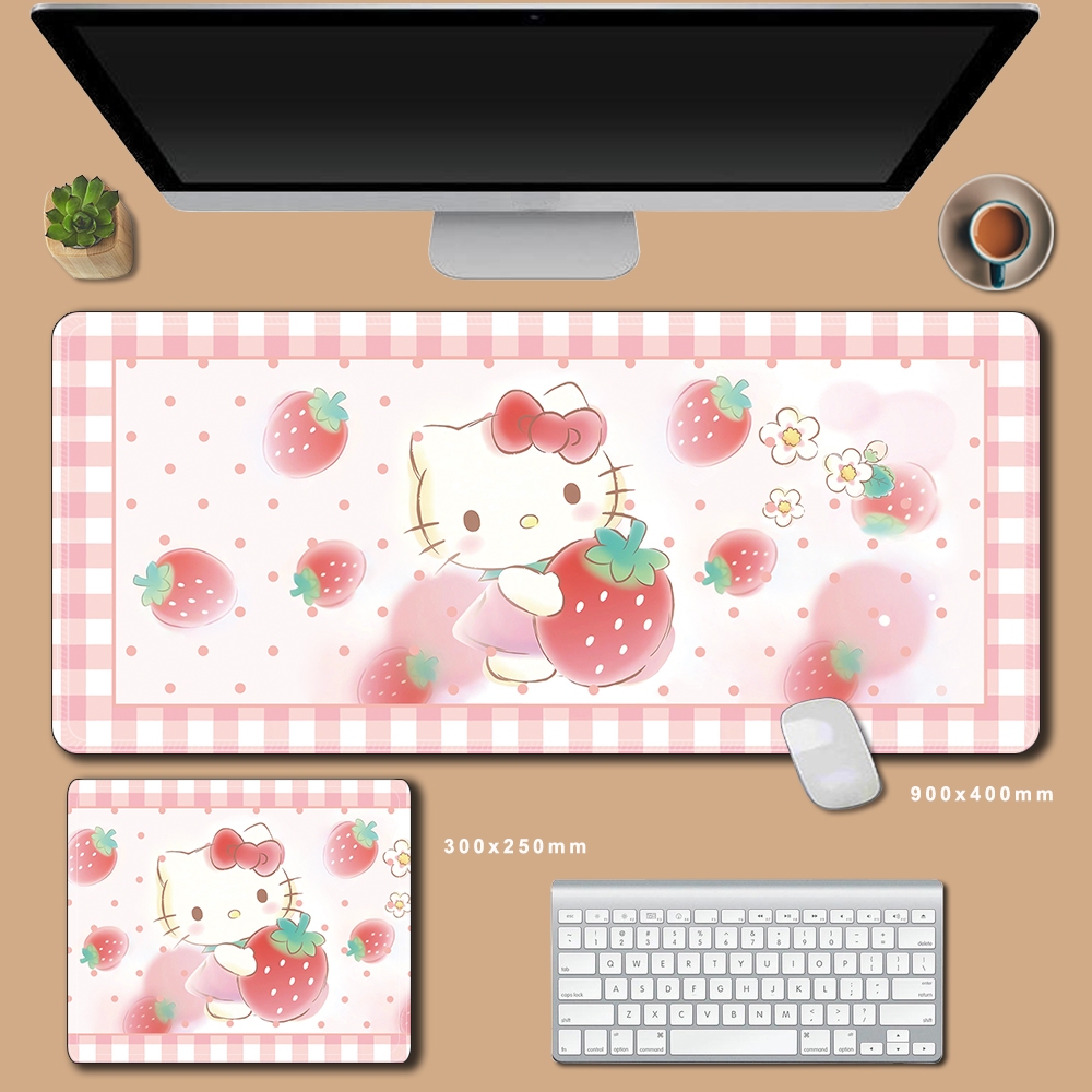 Sanrio Cinnamoroll Kuromi Mymelody Pochacco Bàn Thảm Vải Để Bàn Hoạt Hình Trẻ Em Để Bàn Bảo Vệ Và Chống Trượt Mousepad Dễ Thương Lớn 900x400x3mm