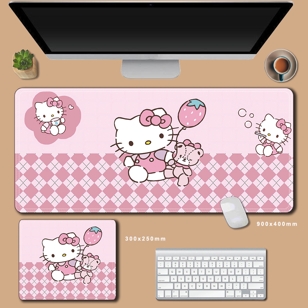 Sanrio Cinnamoroll Kuromi Mymelody Pochacco Bàn Thảm Vải Để Bàn Hoạt Hình Trẻ Em Để Bàn Bảo Vệ Và Chống Trượt Mousepad Dễ Thương Lớn 900x400x3mm