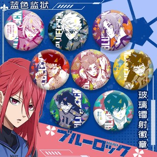 Anime XANH KHÓA Thổ Cẩm Rin Itoshi Chigiri Hyoma Seishiro Nagi Tinplate Kim Loại Laser Huy Hiệu Pin Anime Ngoại Vi Sưu Tập Quà Tặng