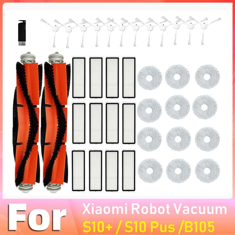 Bàn chải chính Xiaomi Robot hút bụi S10 +/S10 Plus/ B105  lọc bên, Cây lau nhà
