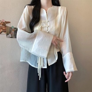 Phong Cách Hàn Quốc Nữ Nữ Áo Sơ Mi Dài Tay Baju Baju Wanita Lengan Panjang Hàng Mới Sẵn Có