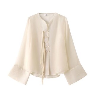 Phong Cách Hàn Quốc Nữ Nữ Áo Sơ Mi Dài Tay Baju Baju Wanita Lengan Panjang Hàng Mới Sẵn Có