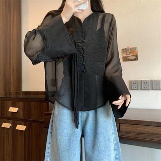 Phong Cách Hàn Quốc Nữ Nữ Áo Sơ Mi Dài Tay Baju Baju Wanita Lengan Panjang Hàng Mới Sẵn Có