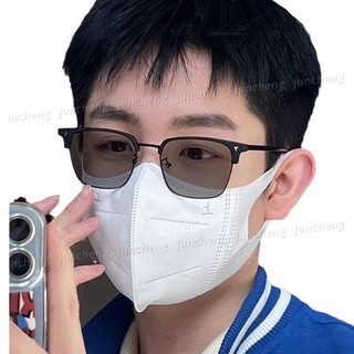 Hàn Quốc Khung Đen Kính Photochromic Dành Cho Nữ Vuông Chống Ánh Sáng Xanh Kính Mắt Chống Bức Xạ