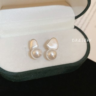 DREJEW Bông tai ngọc trai kim bạc 925 đơn giản và cao cấp Bông tai mới thiết kế thích hợp bông tai đi lại dành cho nữ không gây dị ứng