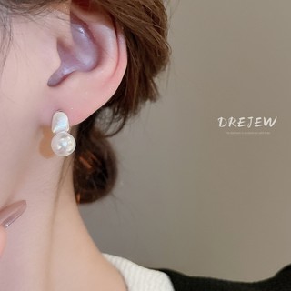 DREJEW Bông tai ngọc trai kim bạc 925 đơn giản và cao cấp Bông tai mới thiết kế thích hợp bông tai đi lại dành cho nữ không gây dị ứng
