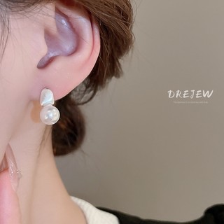 DREJEW Bông tai ngọc trai kim bạc 925 đơn giản và cao cấp Bông tai mới thiết kế thích hợp bông tai đi lại dành cho nữ không gây dị ứng