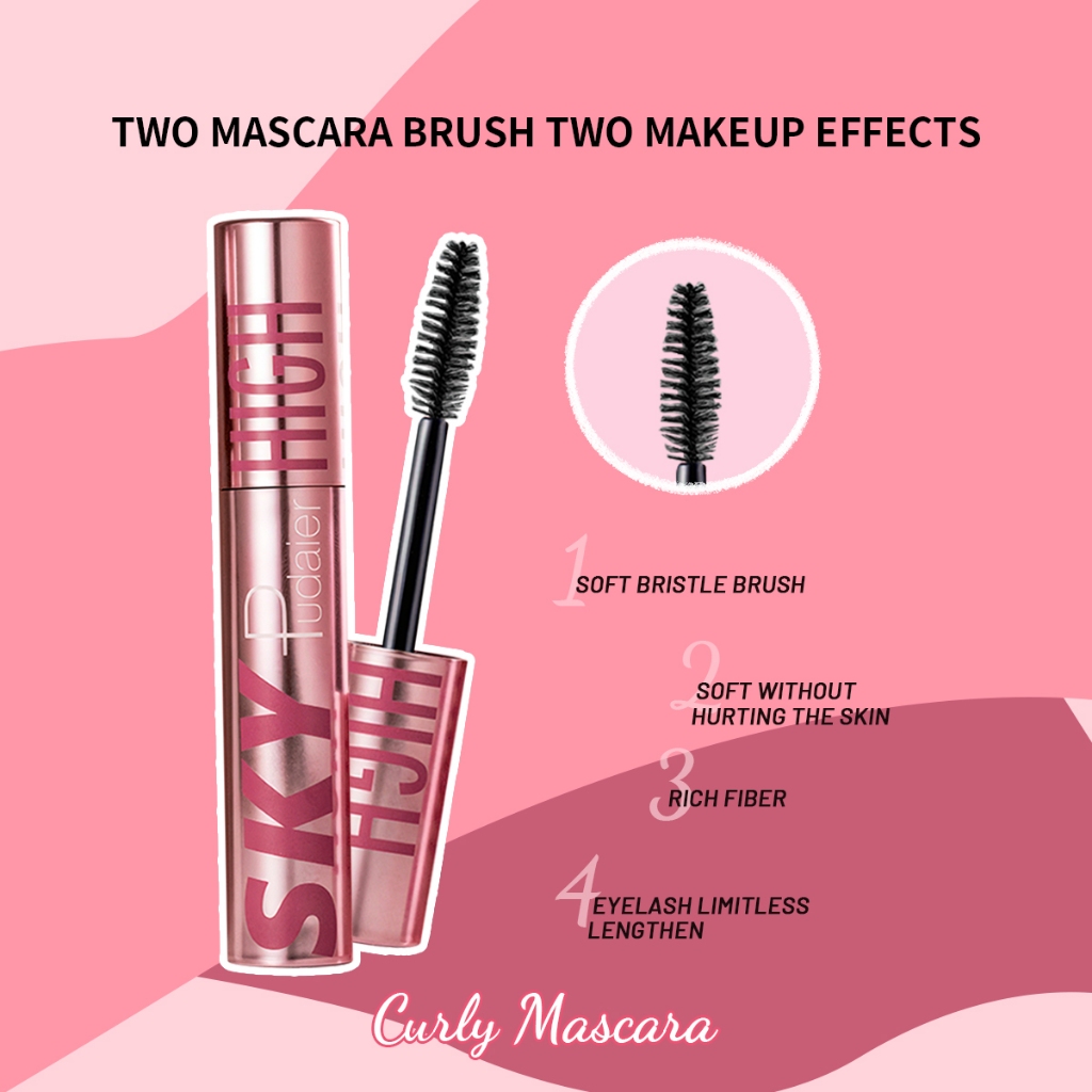 Ảnh Pudaier Mascara Chống Thấm Nước Lâu Dài Không Mờ Kéo Dài Trang Điểm Mắt 2