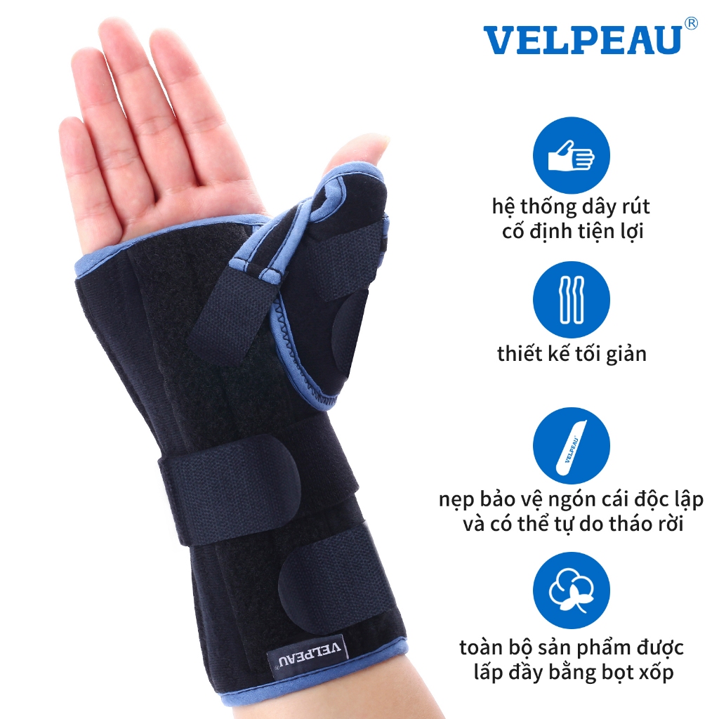 Ảnh Nẹp đeo cổ tay Velpeau với găng tay bảo vệ ngón cái cho bệnh hội chứng De Quervain, đau cổ tay, ổn định cho viêm gân, viêm khớp, trật khớp & gãy xương hỗ trợ cánh tay. 1