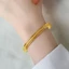 Bộ 3 vòng tay titan cao cấp không gỉ mạ vàng 18k phun cát ánh kim lấp lánh thời trang sang trọng dành cho nữ