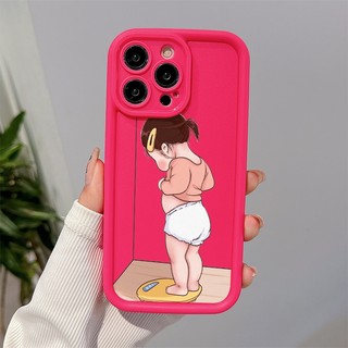 Cân Bé Gái Cho Ốp Lưng Điện Thoại IPhone 7Plus 11 14 15 12 13 Pro Max X XR 15 78Plus XS Max Chống Sốc