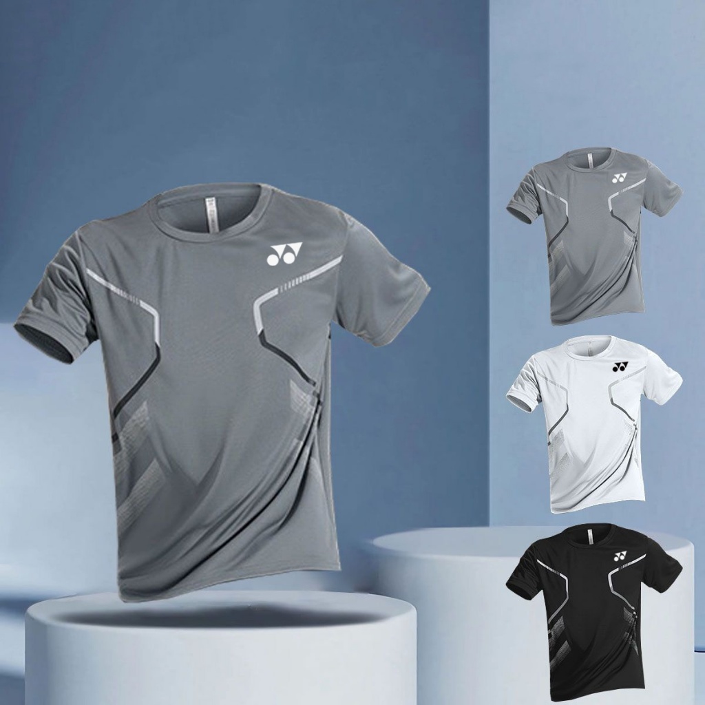 Áo sơ mi văn hóa cầu lông Yonex dành cho nam và nữ Cặp đôi thể thao Áo thun ngắn tay Top khô nhanh thoáng khí Thể dục ngoài trời Chạy bộ Marathon Thể thao giải trí đa năng