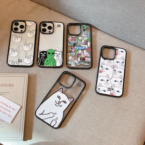 Ốp điện thoại mèo ngón giữa RIPNDIP cho iphone 16 Pro Max 15 Pro Max 15 Plus 14 Pro Max 14Plus i14 13 Pro Max i11 i13 13pro 12 Pro Max Acrylic Vỏ bảo vệ