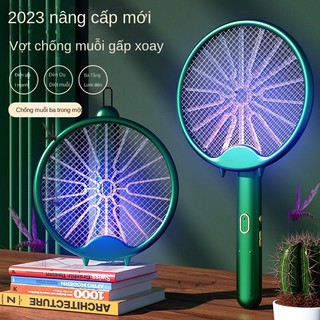 Vợt Muỗi Thông Minh Gấp Gọn 2 Trong 1 Tự Động 3000V Có 2 Lớp Lưới Bảo Vệ Smart mosquito swatter【Chiosala12】