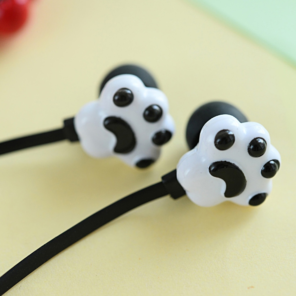 Tai Nghe Nhét Tai Có Dây 3.5mm Hình Dấu Chân Mèo Hoạt Hình Phong Cách Thể Thao Cho Học Sinh